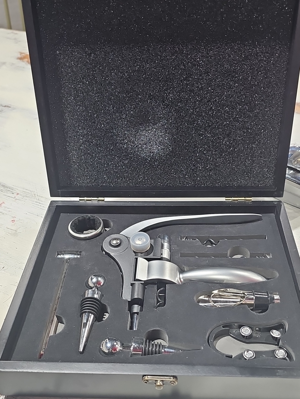 Silver Wine Opener and Accessory Set - 9-Piece
